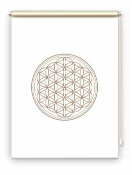 Rollo Blume des Lebens cappuccino blanco - Sichtschutz Extartiqe